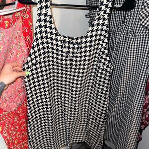 Black & White Houndstooth Tank Top